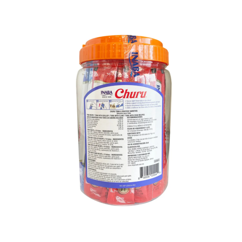 Churu Premios para gato 50 pzs de 14grs (4 deliciosos sabores)