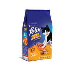 Felix 10kg Alimento para gato Triple Delicious de Granja