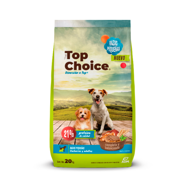 Top Choice Raza Pequeña 20 kg alimento para perro adulto y cachorro